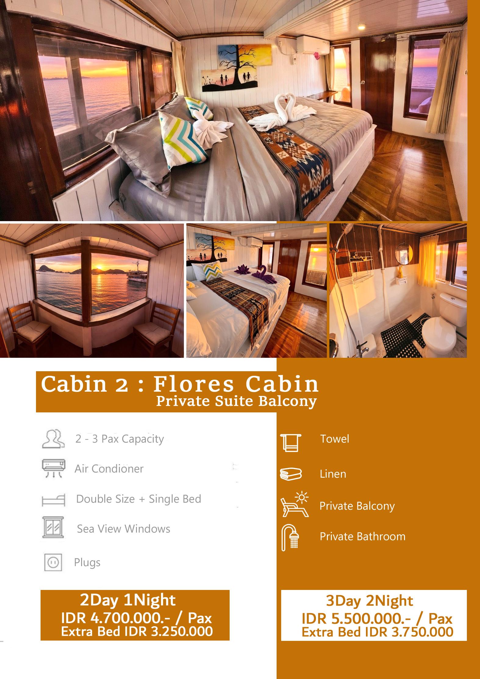 Flores Cabin - Private Suite Balcony